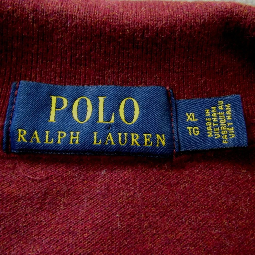 Polo Ralph Lauren Polo Shirt Men XL Burgundy Long Sleeve Embroidered Pony Preppy